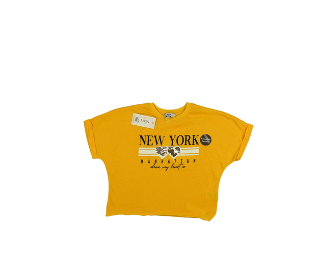 Nový žlutý crop top s flitry 