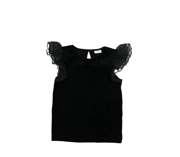 Černé hebké triko se zdobnými rukávy 