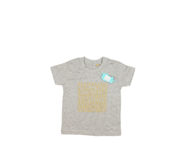 Nové šedé triko se zlatými písmeny 