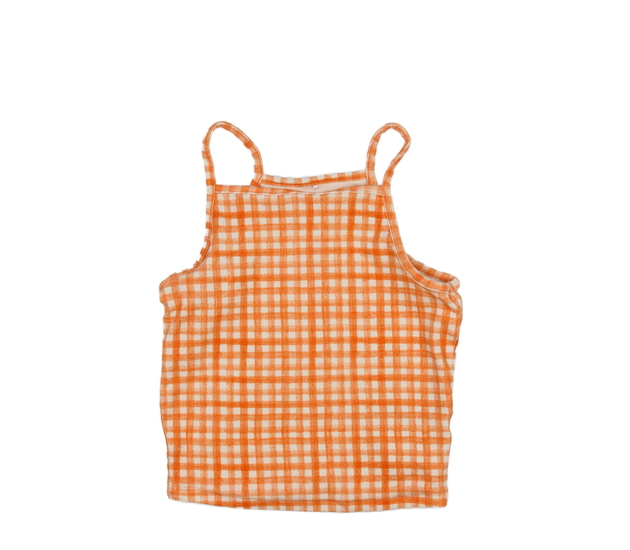 Kostkovaný oranžovo-bílý crop top George