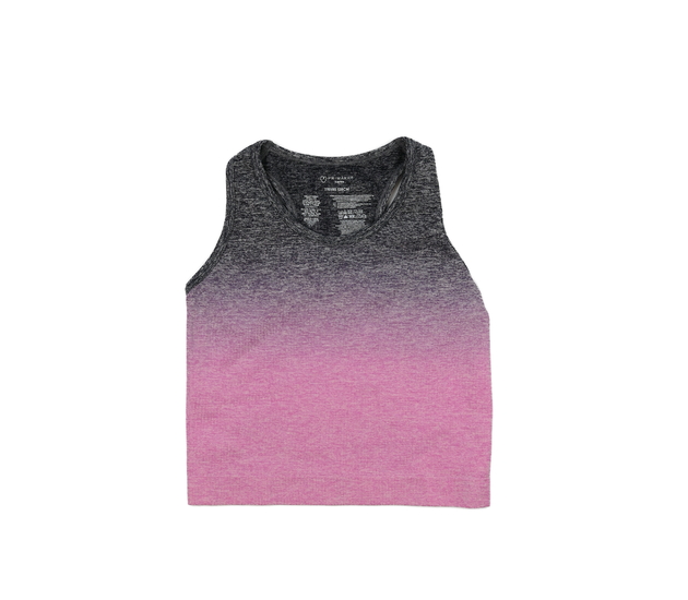 Melírovaný růžovo-šedý sportovní crop top Primark 