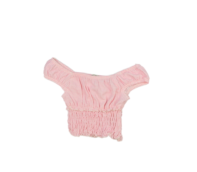 Světlý crop top s prošívaným spodkem George