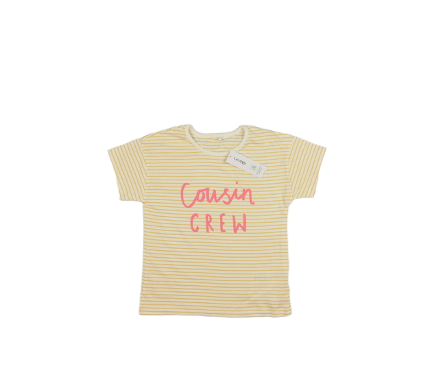 Nové krémové pruhované triko s nápisem George