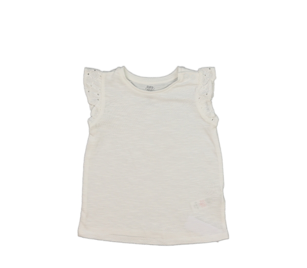 Bílé triko s volánky na rukávech F&F