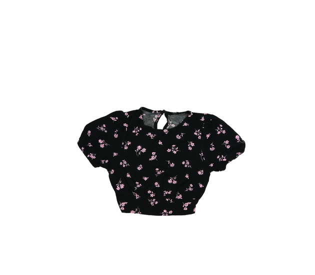 Černý květinový crop top New Look 