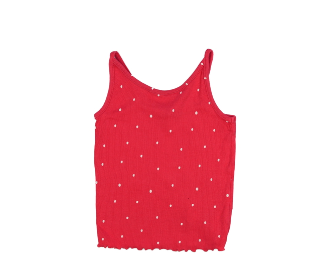 Červené žebrované kratší tílko George