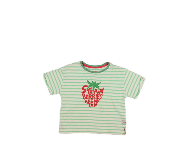 Bílo-zelené pruhované krátké triko Joules