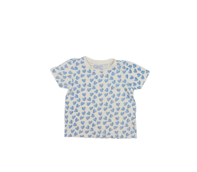 Bílé triko s modrými srdci Primark 