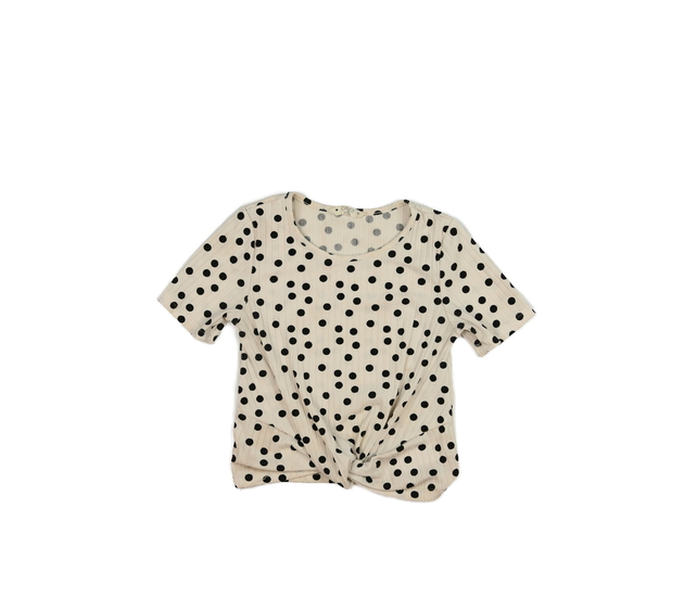 Hnědé kratší triko s kolečky