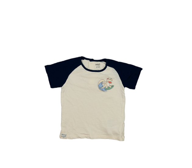 Zelené triko s dinosaurem a modrými detaily M&S