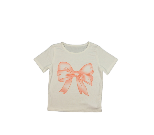 Smetanové lehké triko s mašlí 