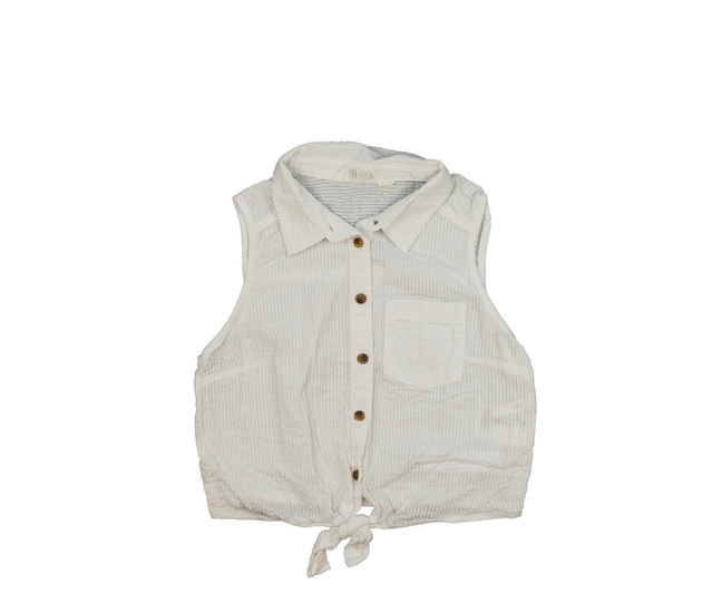 Bílý košilový crop top H&M