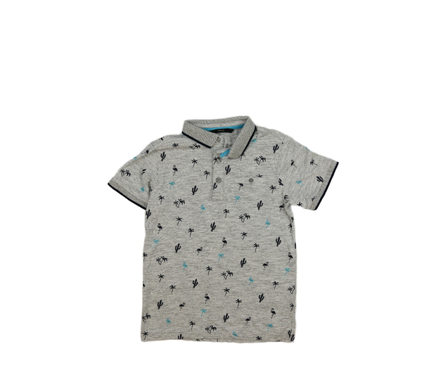 Šedé melírované triko s límečkem George