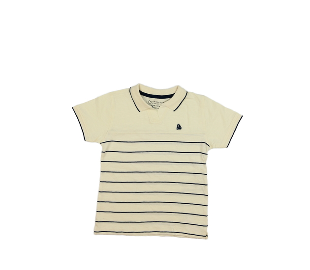 Krémové triko s pruhy a límečkem Primark 