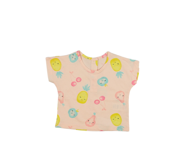 Růžové triko s ovocem 