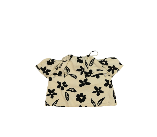 Žlutý květinový crop top Zara