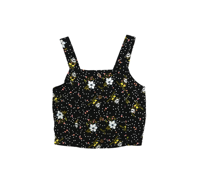 Černý květinový vzdušný crop top M&Co