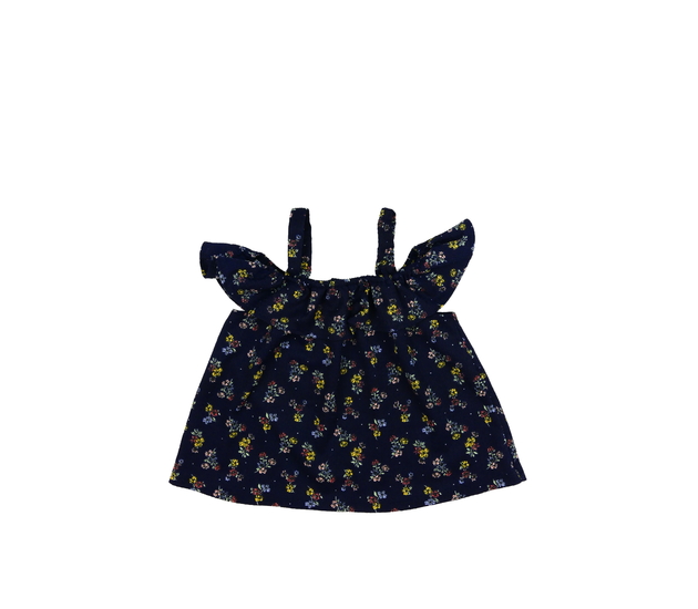 Tmavě modré květinové vzdušné tílko 