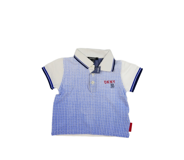 Modro-bílé triko s límečkem DKNY