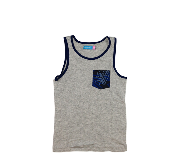 Šedé melírované tílko s kapsičkou