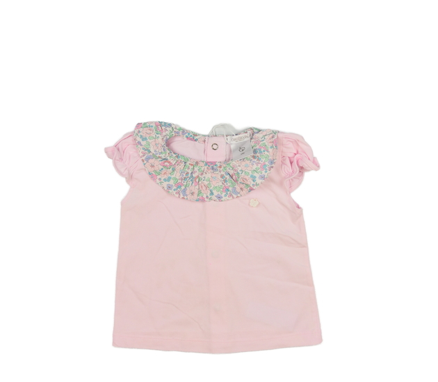 Růžové triko s límečkem 