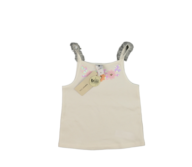 Nové krémové tílko s květinami 