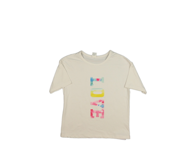 Krémové triko s nápisem 