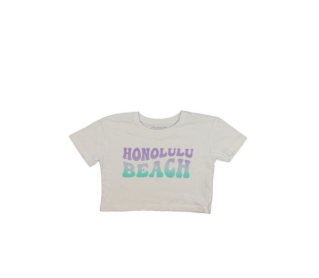 Bílý crop top s nápisem Primark 