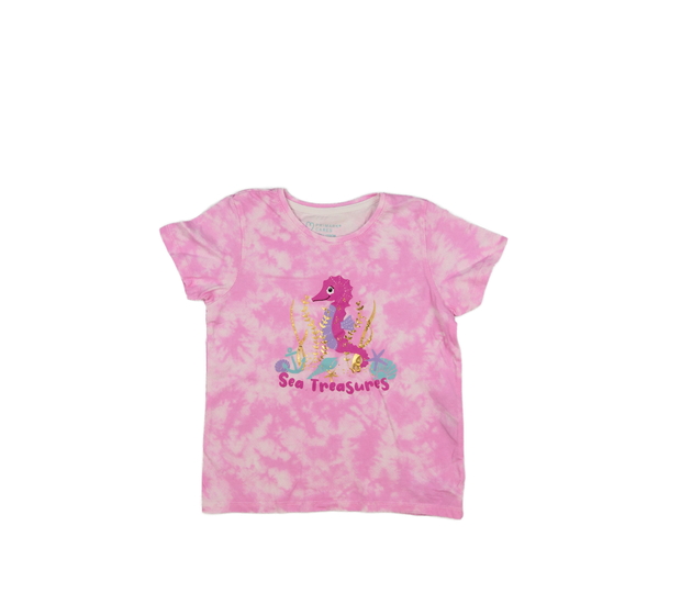 Růžové batikované triko s mořským koníkem Primark 