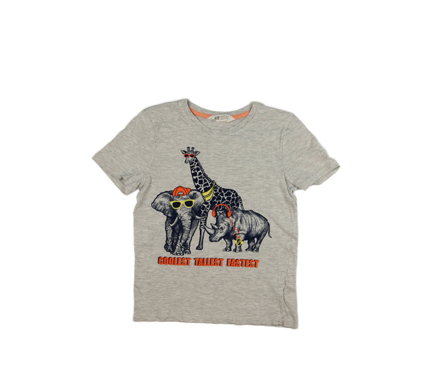 Šedé melírované triko se zvířátky H&M