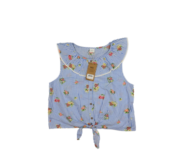 Nová pruhovaná crop košile s květinami vel. 170 Next