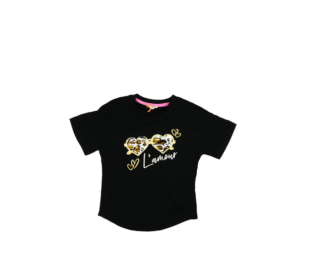 Černé triko se srdci River Island 