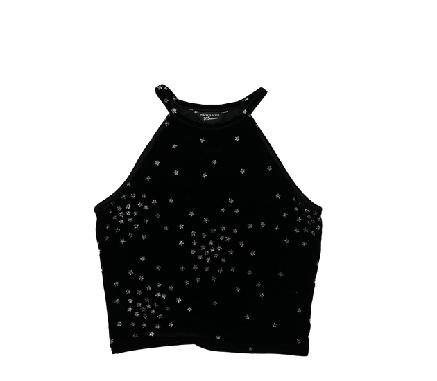 Černý semišový crop top New Look 