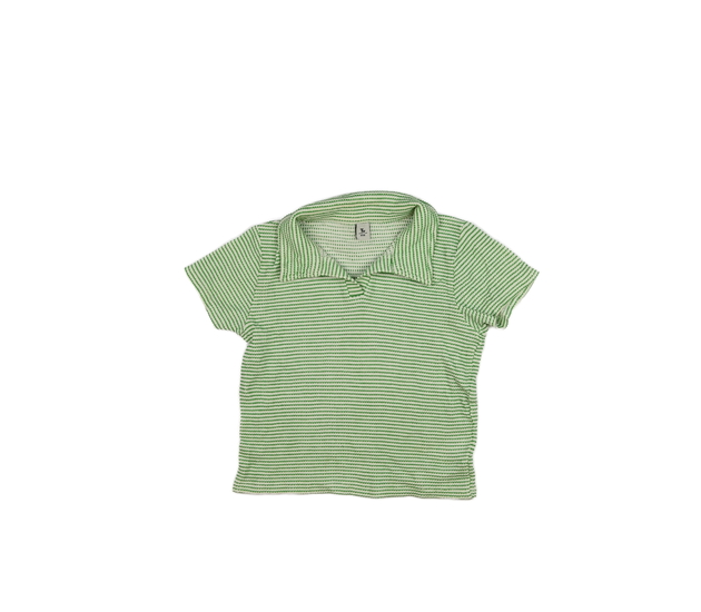 Krémové crop triko s límečkem Tu 