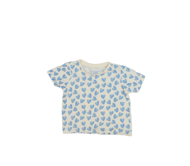 Bílé triko s modrými srdíčky Primark 