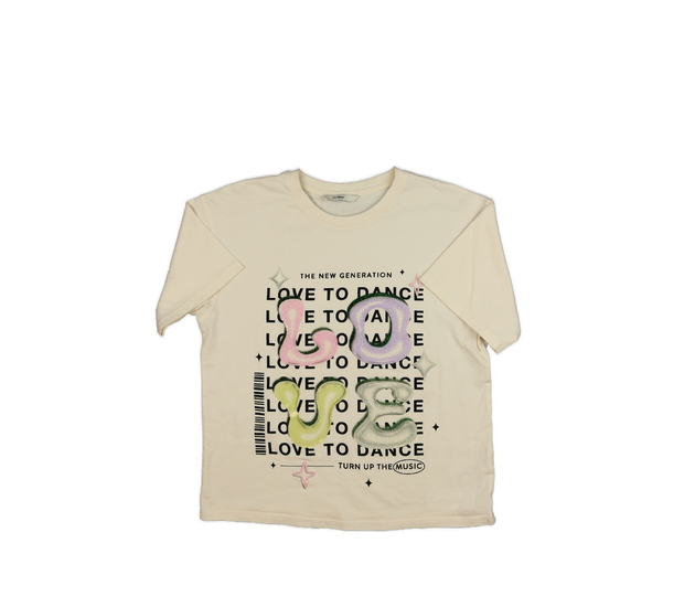 Krémové triko s potiskem George