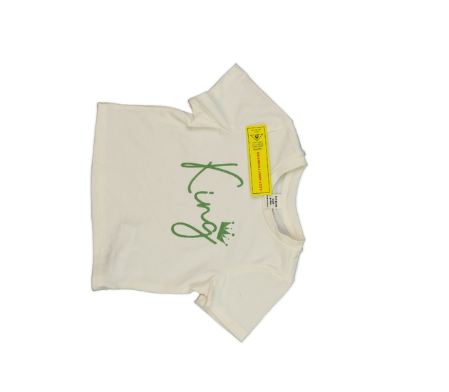 Nové bílé triko se zeleným nápisem 