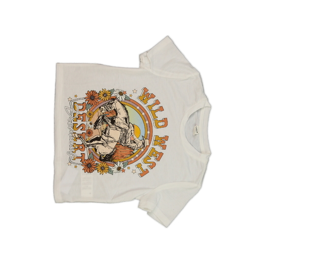 Bílý crop top s potiskem 