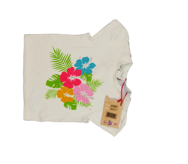 Nové bílé triko s květinami 