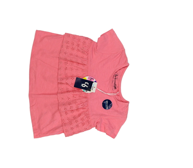 Nové růžové triko s volánkem 