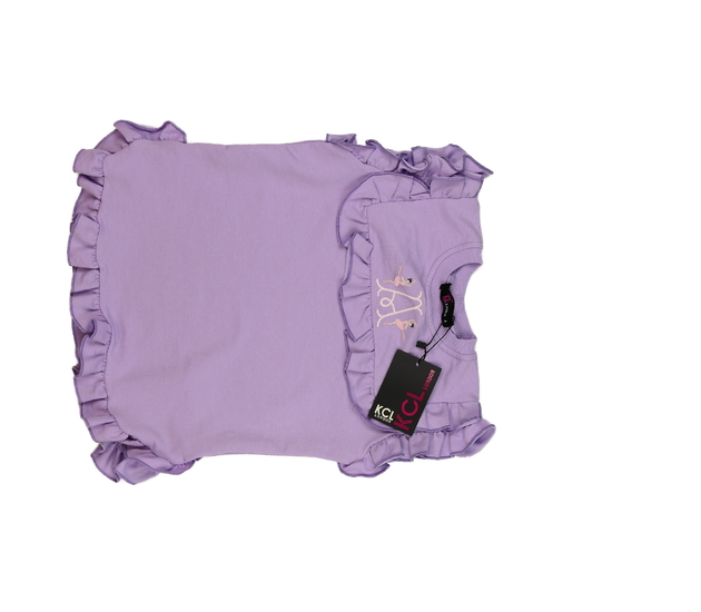 Nové fialové triko s volánky 