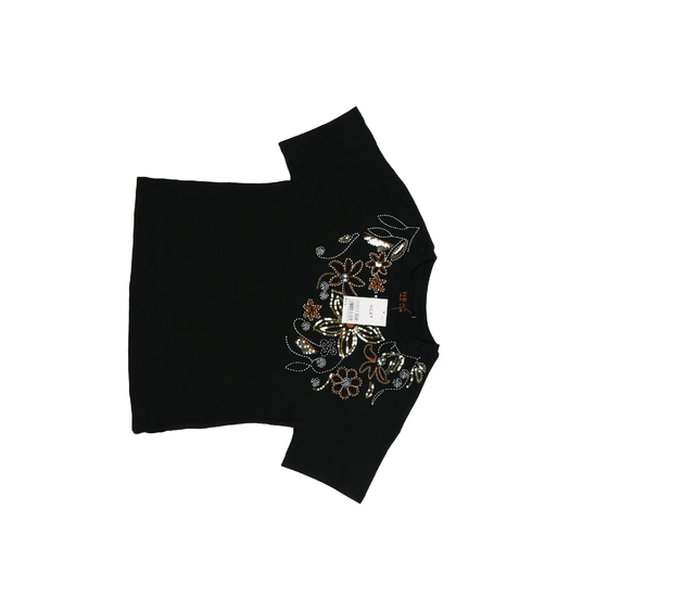 Nové černé triko s květinami Next