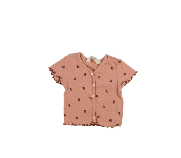 Růžové triko s jahodami H&M