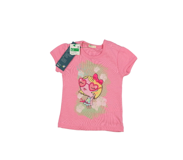 Nové růžové triko s holčičkou Benetton 