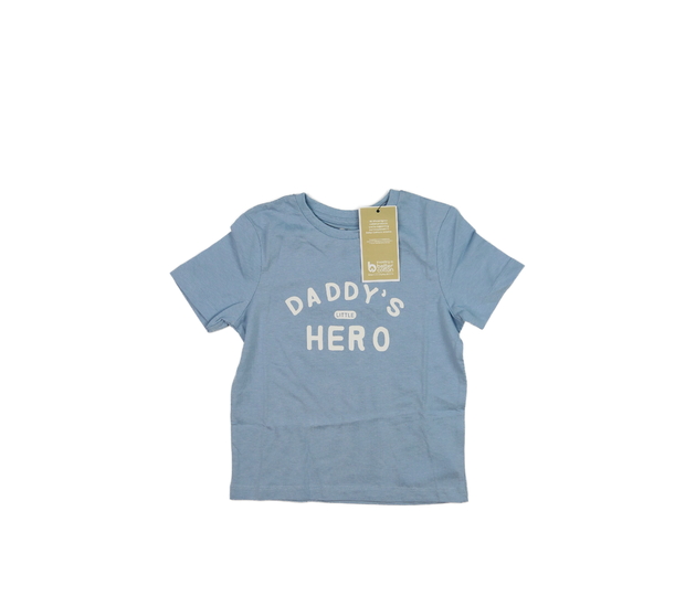 Nové modré triko s nápisem 