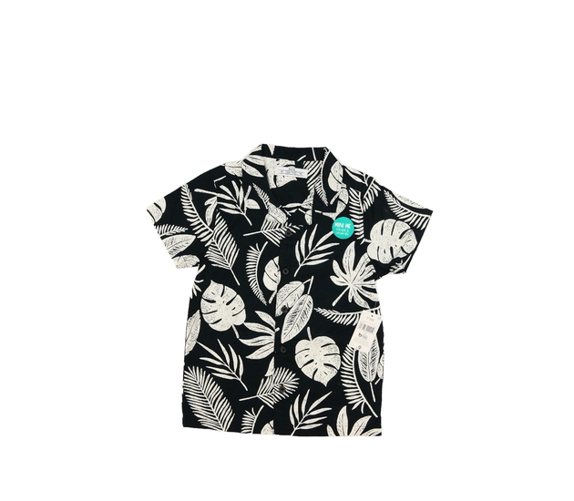 Nová černá košile s listy 
