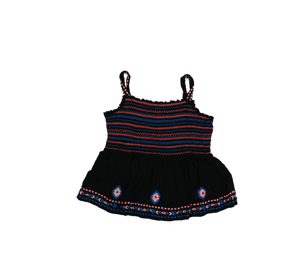 Černé tílko s vyšitými vzory River Island