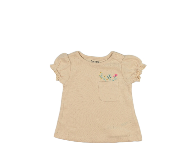 Hnědé madeirové květinové triko Nutmeg