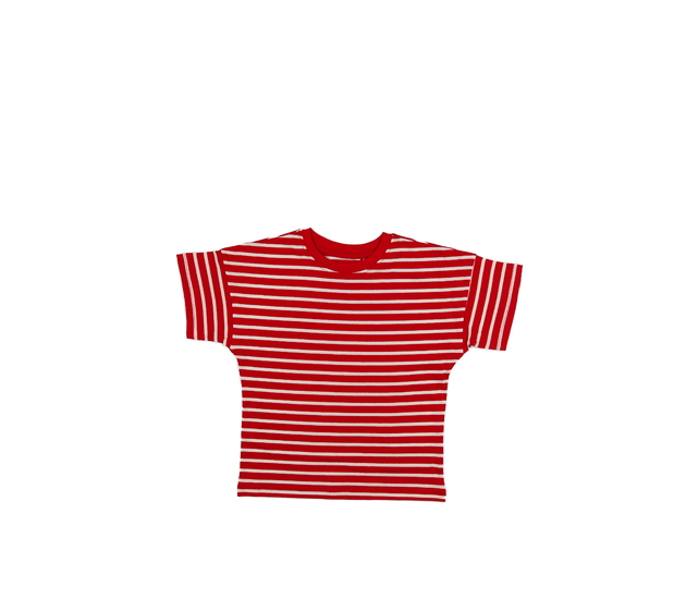 Červené triko s bílými pruhy George