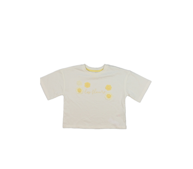 Bílý crop top s květinami F&F